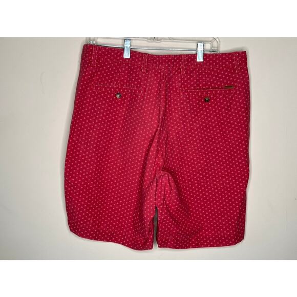 CHAPS Shorts Mens 36 Red Ditsy Print Flat Front Chino 100% Cotton - Picture 4 of 4